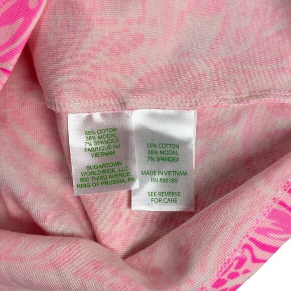 Lilly Pulitzer Small Reema Long Sleeve Polo Shirt Pink Bloom Foxy Llama - Picture 7 of 8